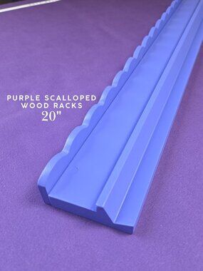 Scalloped Wood Mah Jongg Racks with Magnetic Pushers 20" - Purple (Set of 4)